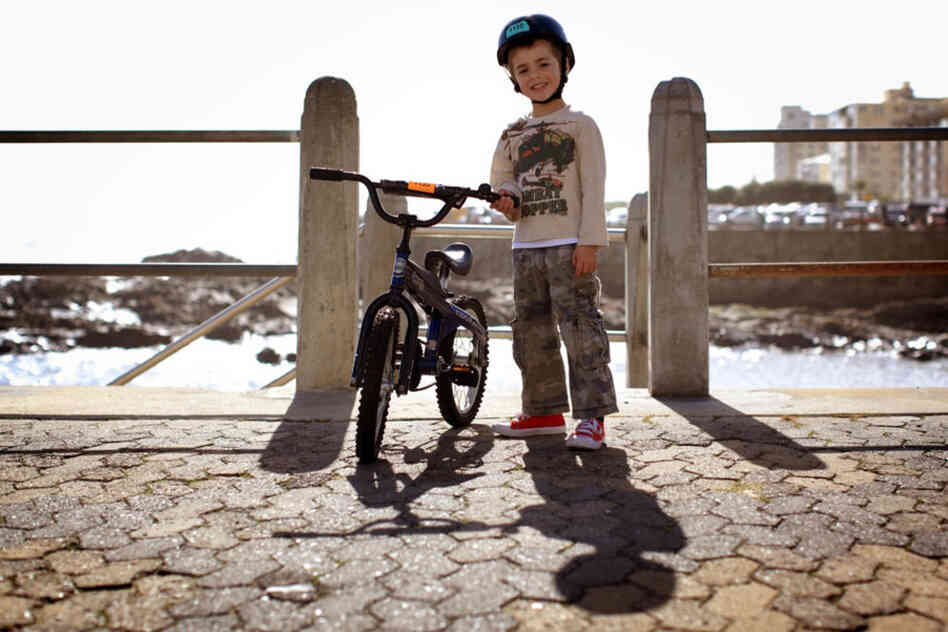 Zack Waters: "This bike is from America. My dad bought it for me, and it's got an American flag on it down there."