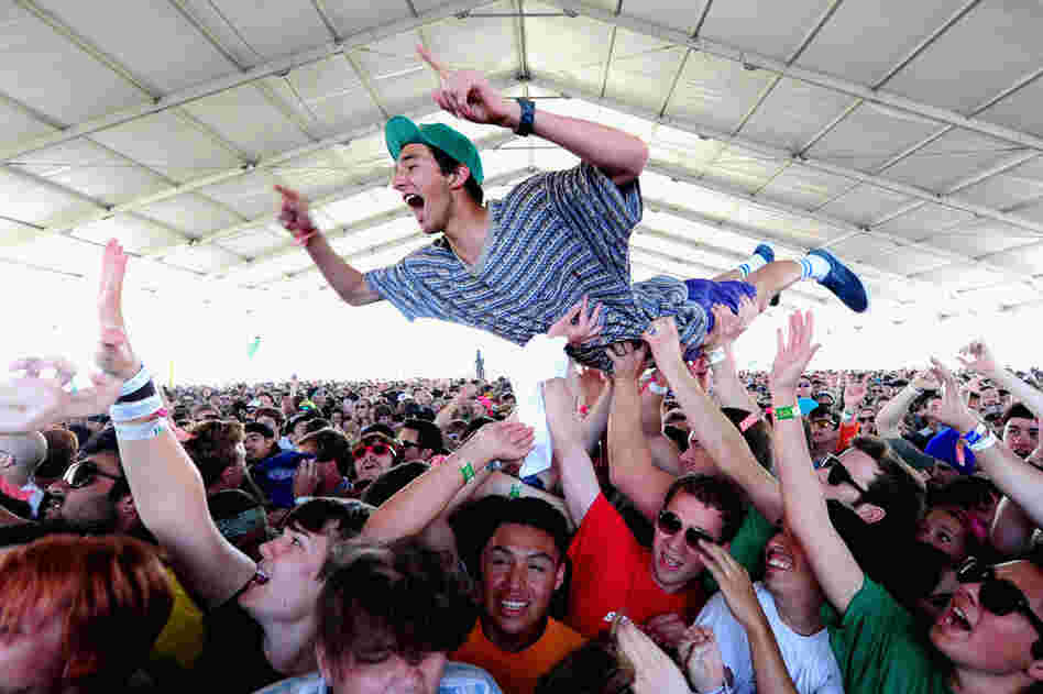 Concertgoers attend the Black Lips performance April 14. 