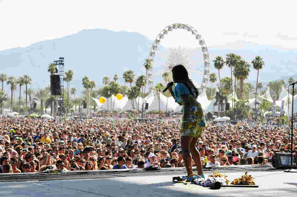 Santi White, aka Santigold, performs onstage at Coachella on April 15. 