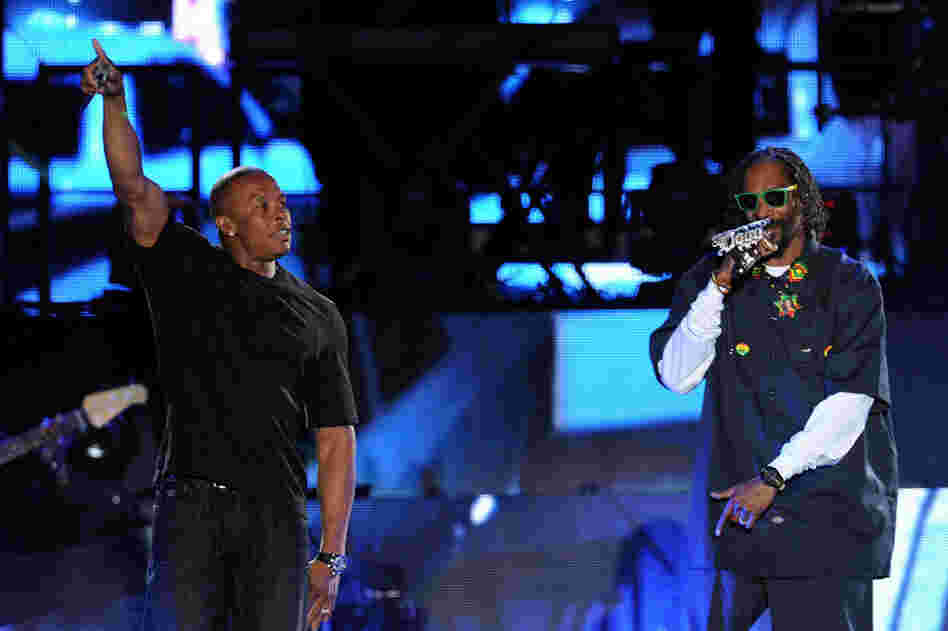 Other guests who performed with Dre (at left) and Snoop during Coachella's first weekend included Eminem, 50 Cent, Wiz Khalifa and Kendrick Lamar. 