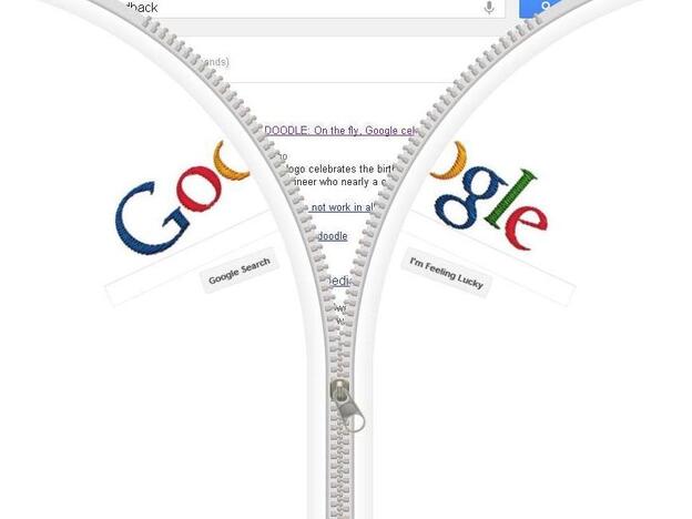 In honor of Gideon Sundback, a Google Doodle that zips.