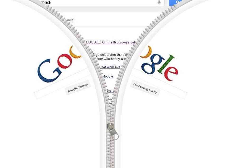 In honor of Gideon Sundback, a Google Doodle that zips.