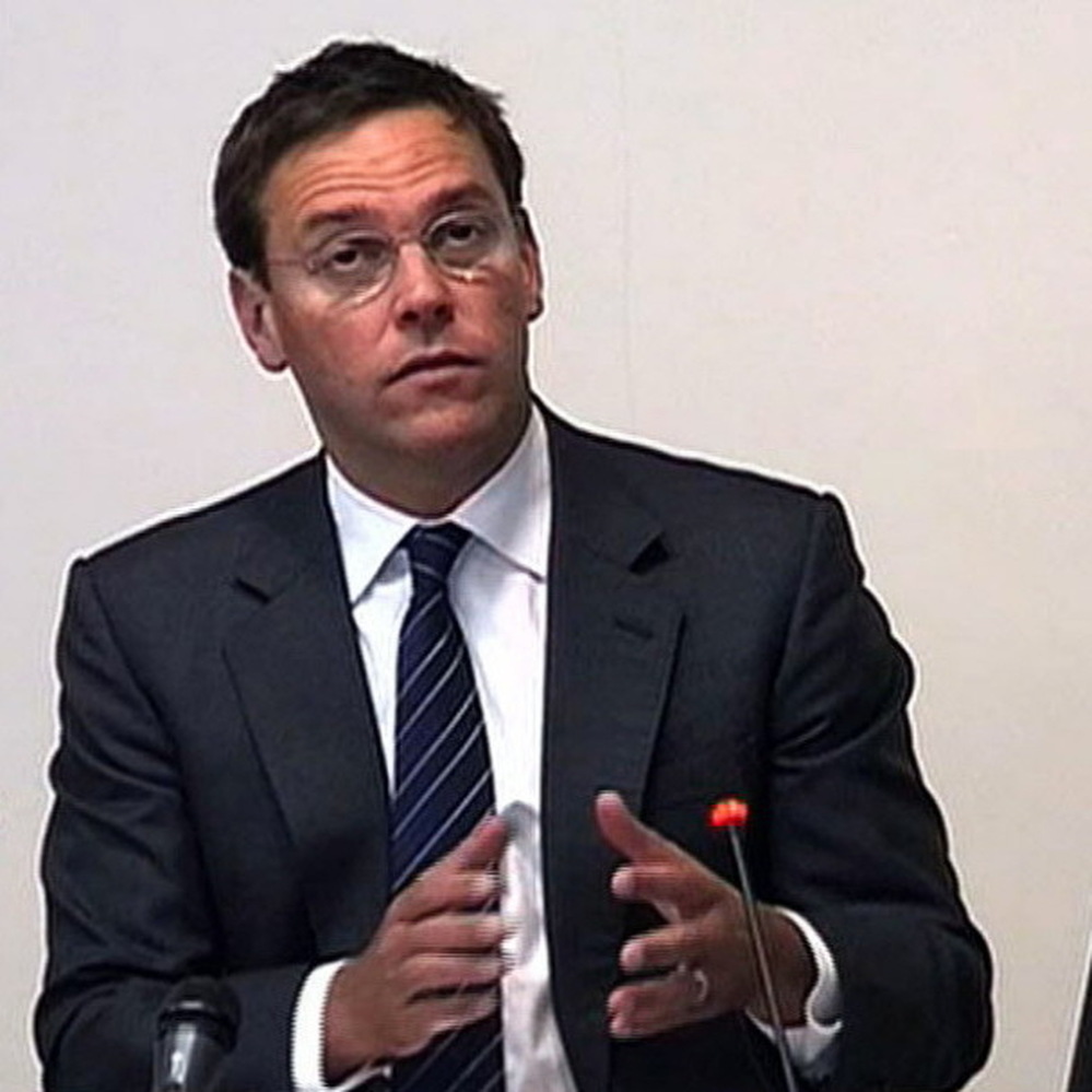 A video grab from pooled footage taken inside the Leveson Inquiry shows former News International executive chairman James Murdoch giving evidence at the High Court in London earlier today.