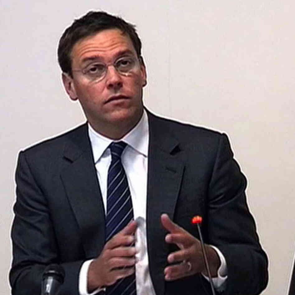 A video grab from pooled footage taken inside the Leveson Inquiry shows former News International executive chairman James Murdoch giving evidence at the High Court in London earlier today.