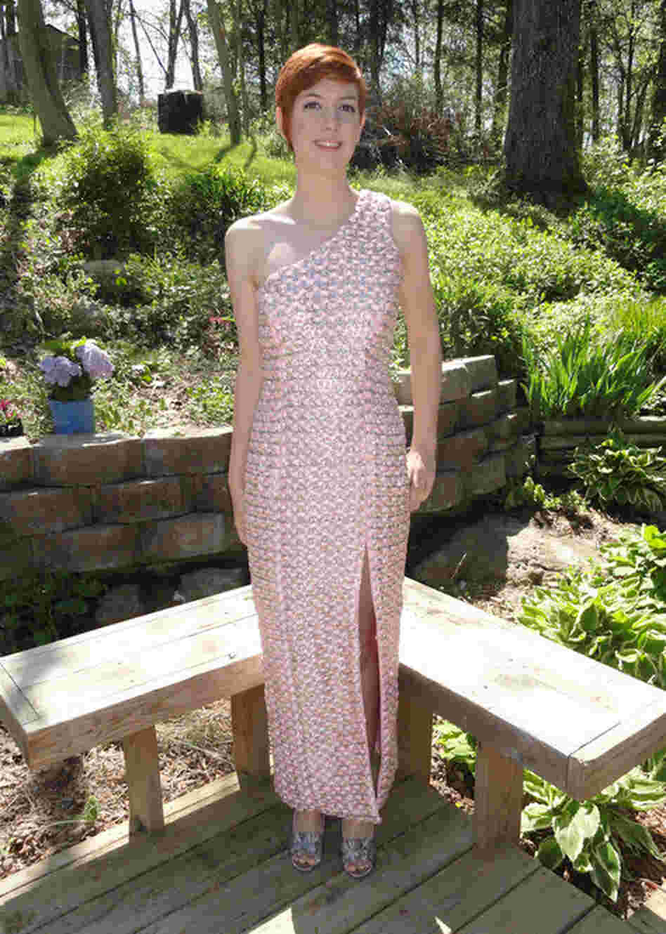 In 2011, she fashioned one from 4,000 soda can pull tabs.