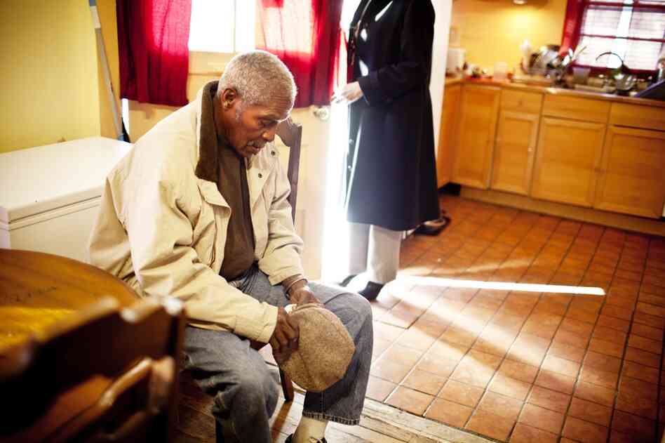 Franklin, who was a Safeway employee for over 40 years, spends his weekdays at the Crescent Ridge Adult Day Health Center.  Franklin's dementia and partial blindness mean Natasha can't leave him alone.