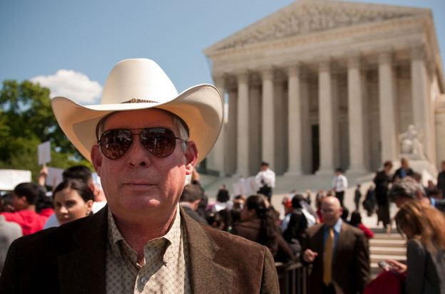 Sheriff Larry Dever of Cochise County, Ariz., attended the Supreme Court's oral arguments on Wednesday.