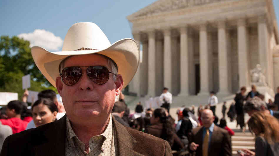 Sheriff Larry Dever of Cochise County, Ariz., attended the Supreme Court's oral arguments on Wednesday.