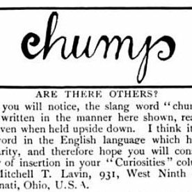 "chump" ambigram