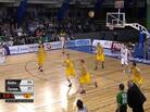 Armands Skele (at bottom, in the center of this screen grab) flipped the ball backhand toward the basket. And in it went. Armands Skele (at bottom, in the center of this screen grab) flipped the ball backhand toward the basket. And in it went.