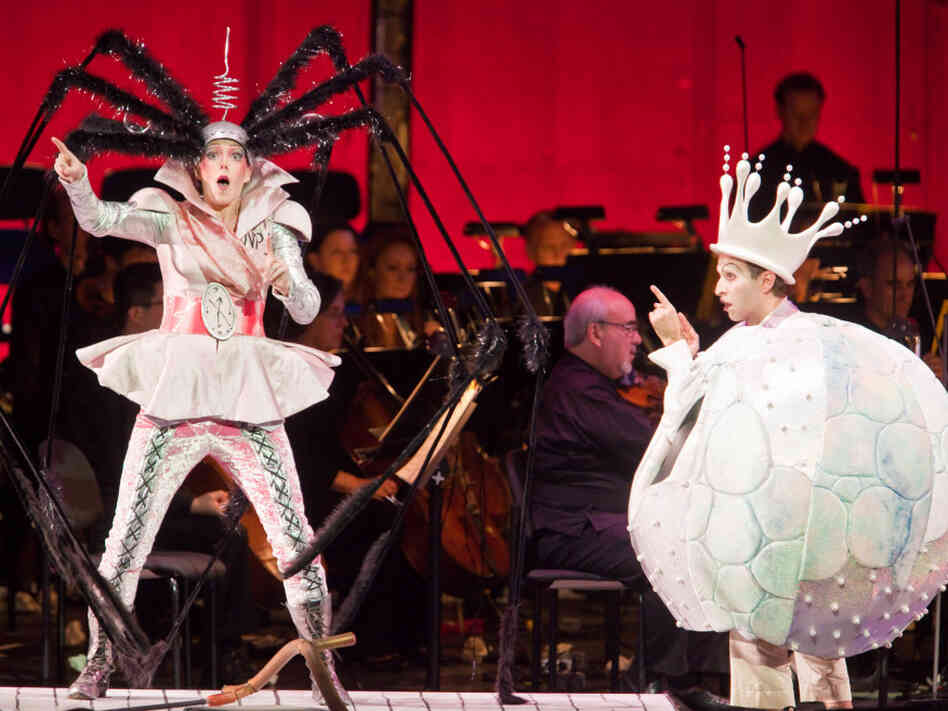 György Ligeti's surreal opera Le Grand Macabre was the hit of the New York Philharmonic's 2009-2010 season, in a semi-staged production that featured Barbara Hannigan (left) as Gepopo and Anthony Roth Costanzo as Prince Go-Go.