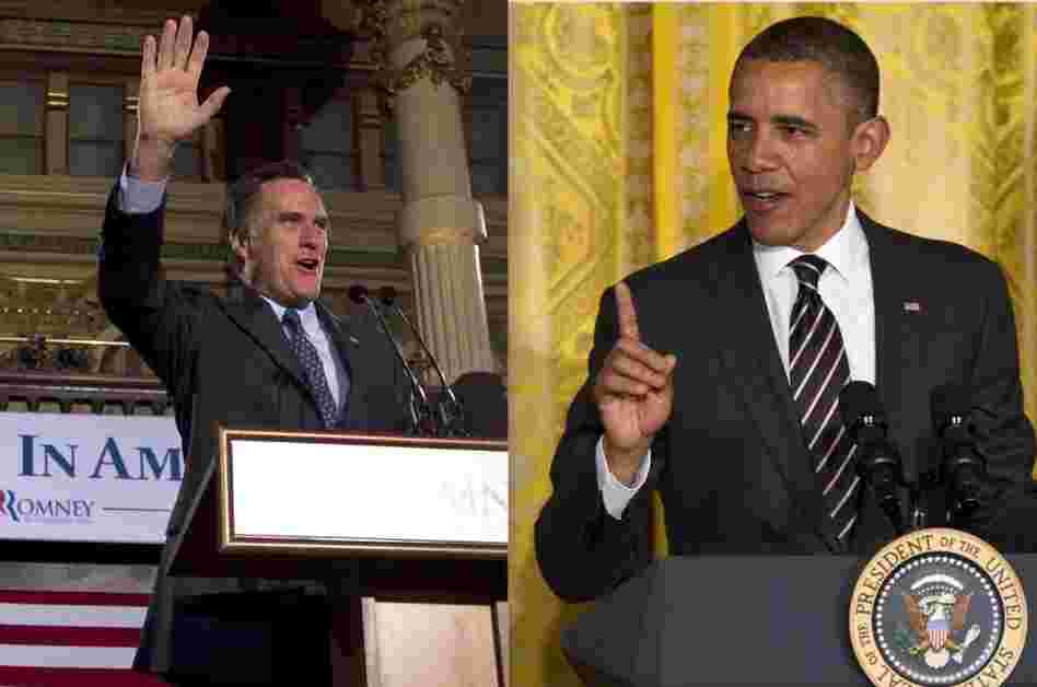 Obama Romney collage