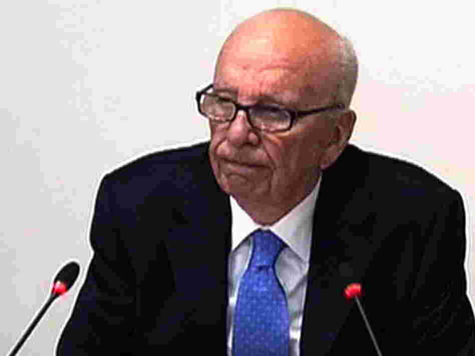 This video grab from pooled footage shows Rupert Murdoch testifying earlier today in London.