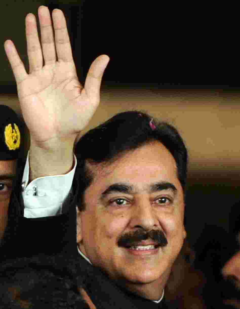 Pakistan's Prime Minister Yousuf Raza Gilani as he arrived at court today in Islamabad.