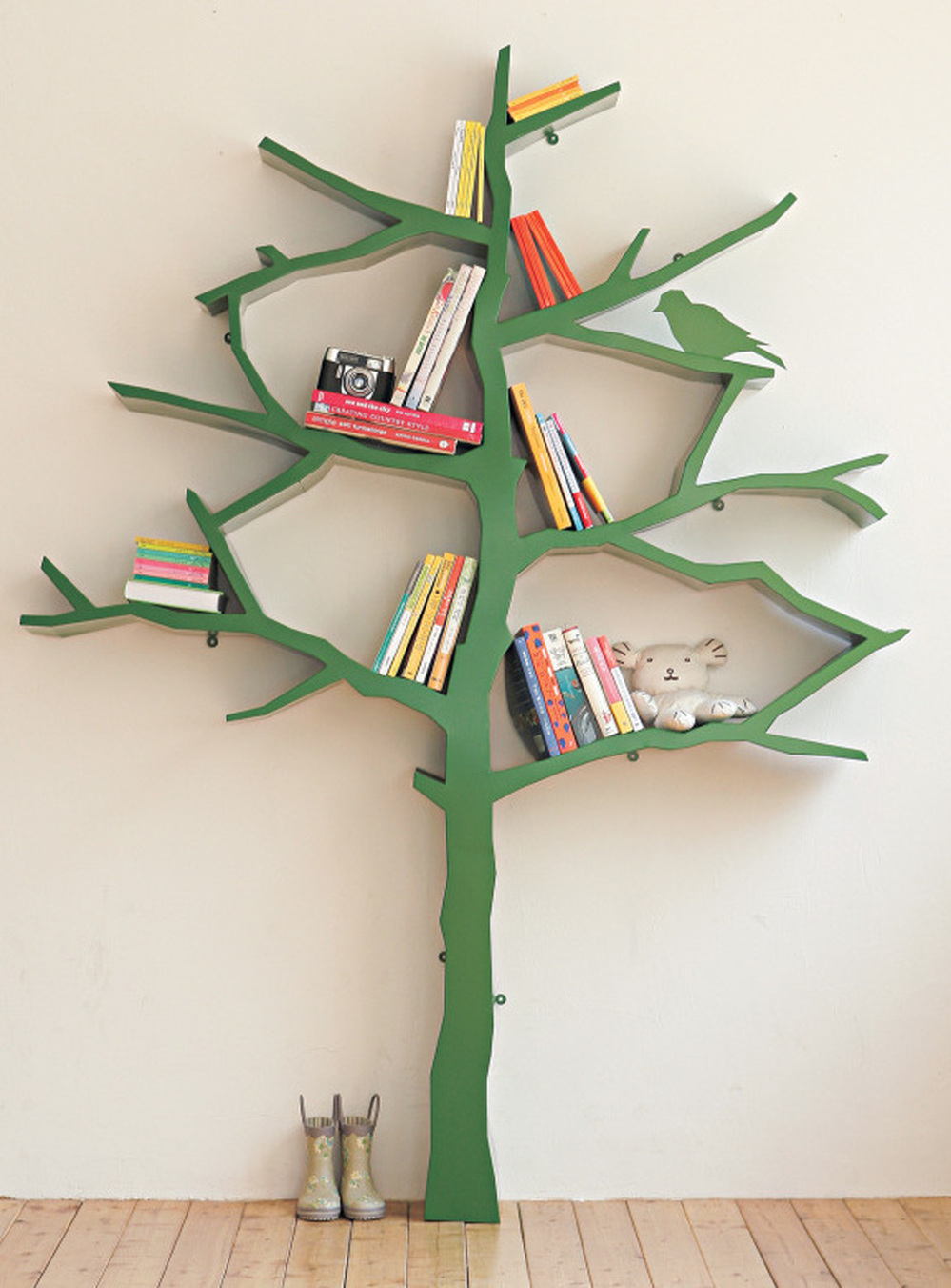 Tree Bookshelf: Designer Shawn Soh was inspired by childhood memories of sticking letters on tree branches.