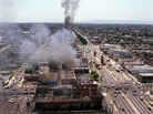 Smoke rises as fires burn out of control near Vermont Street in Los Angeles on April 30, 1992. Riots erupted after L.A. police officers were acquitted in the beating of black motorist Rodney King. Smoke rises as fires burn out of control near Vermont Street in Los Angeles on April 30, 1992. Riots erupted after L.A. police officers were acquitted in the beating of black motorist Rodney King.
