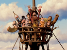 The loopy looters of Pirates! Band of Misifts don't have names so much as very descriptive titles: (from left) Pirate Who Plays the Accordian, Pirate with Gout (Brendan Gleeson), Pirate with a Scarf (Martin Freeman), Albino Pirate with Polly, the Pirate Captain (Hugh Grant), Surprisingly Curvaceous Pirate (Ashley Jensen), Pirate Who Likes Sunsets and Kittens, and Pirate with Prosthetics. The loopy looters of Pirates! Band of Misifts don't have names so much as very descriptive titles: (from left) Pirate Who Plays the Accordian, Pirate with Gout (Brendan Gleeson), Pirate with a Scarf (Martin Freeman), Albino Pirate with Polly, the Pirate Captain (Hugh Grant), Surprisingly Curvaceous Pirate (Ashley Jensen), Pirate Who Likes Sunsets and Kittens, and Pirate with Prosthetics.