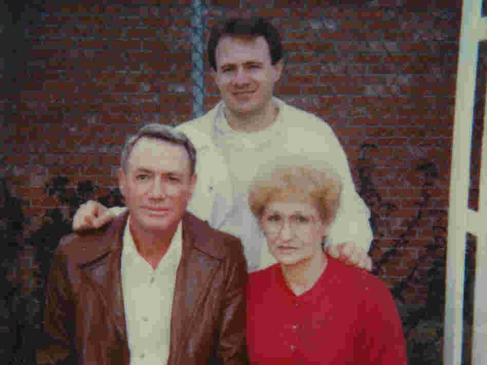 Michael Morton (center) and his parents early on in his prison sentence.