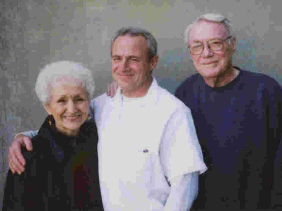 Michael Morton (center) and his parents a year before he was released.
