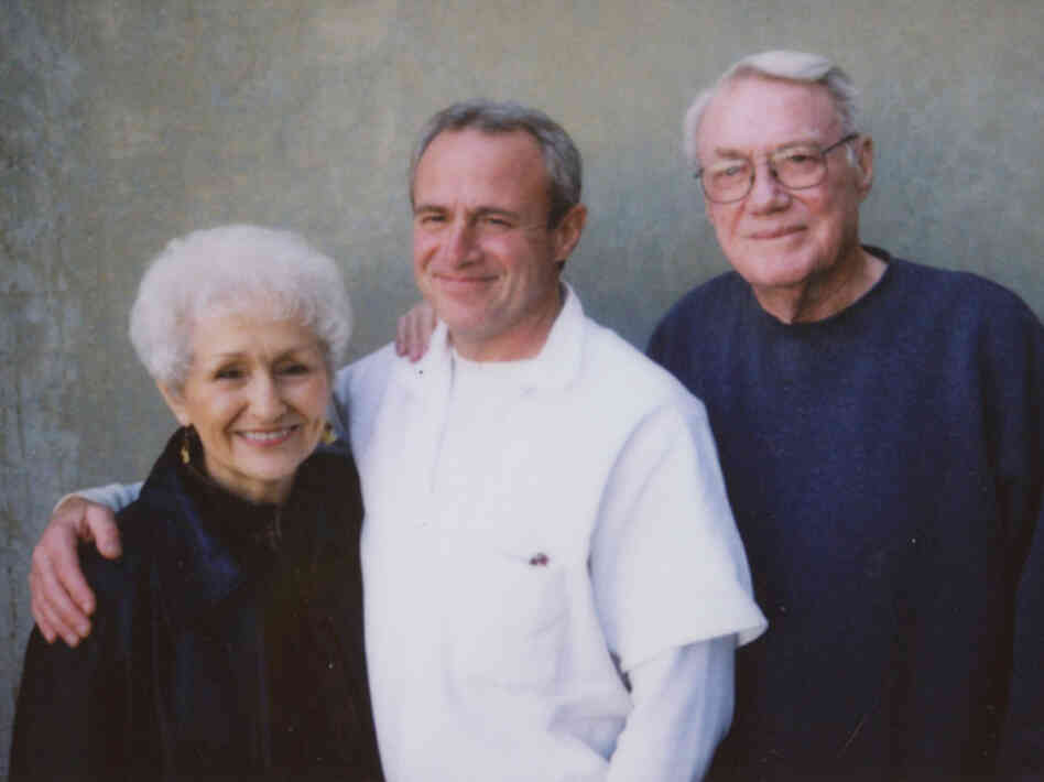 Michael Morton (center) and his parents a year before he was released.