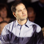 Sen. Marco Rubio, R-Fla., the son of Cuban immigrants, has urged his fellow conservatives to soften their rhetoric on illegal immigration. Above, he makes a campaign stop with Republican presidential candidate Mitt Romney on Monday in Aston, Pa.