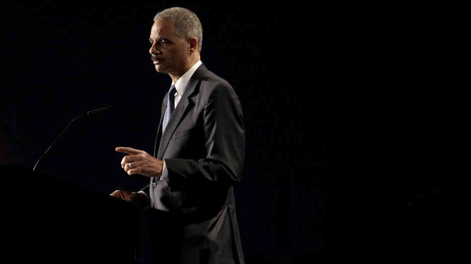 Attorney General Eric Holder, shown speaking at the 2012 National Law Enforcement Training on Child Exploitation earlier this month, tells NPR he's achieved his highest goal: leading a Justice Department that shaped him as a lawyer and as a person. Attorney General Eric Holder, shown speaking at the 2012 National Law Enforcement Training on Child Exploitation earlier this month, tells NPR he's achieved his highest goal: leading a Justice Department that shaped him as a lawyer and as a person.