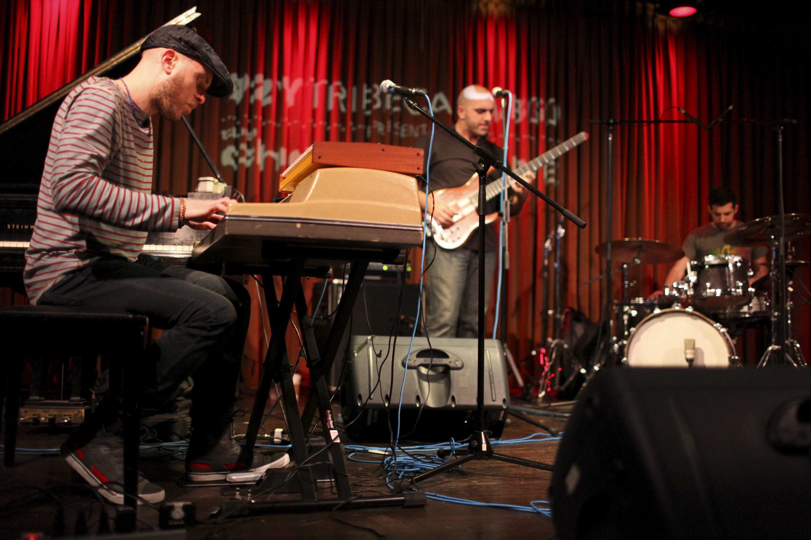 Now vs. Now is keyboardist Jason Lindner, bassist Panagiotis Andreou and drummer Mark Guiliana.