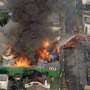 A fire burns out of control at the corner of 67th St. and West Blvd. in South Central Los Angeles on April 30, 1992. Hundreds of buildings burned when riots erupted after the verdicts in the Rodney King case were announced. A fire burns out of control at the corner of 67th St. and West Blvd. in South Central Los Angeles on April 30, 1992. Hundreds of buildings burned when riots erupted after the verdicts in the Rodney King case were announced.