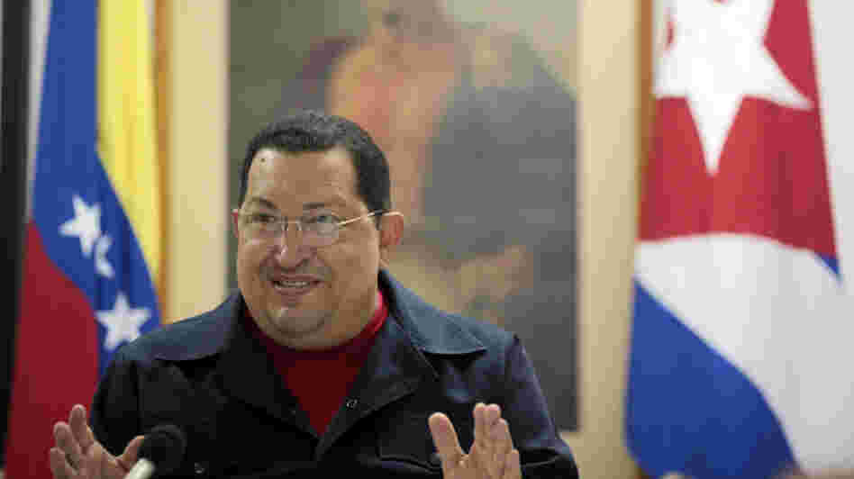 Venezuelan President Hugo Chavez speaking during a TV program in Havana on March 4.