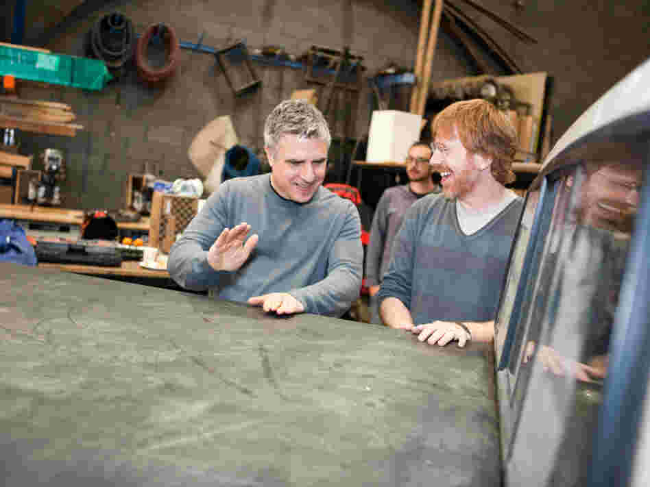 Co-composer Trey Anastasio of the band Phish (right) and director Neil Pepe at a rehearsal for the show. Co-composer Trey Anastasio of the band Phish (right) and director Neil Pepe at a rehearsal for the show.