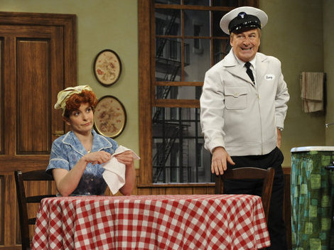 Tina Fey and Alec Baldwin appeared in one of several parodies in the 30 Rock live episode last week.