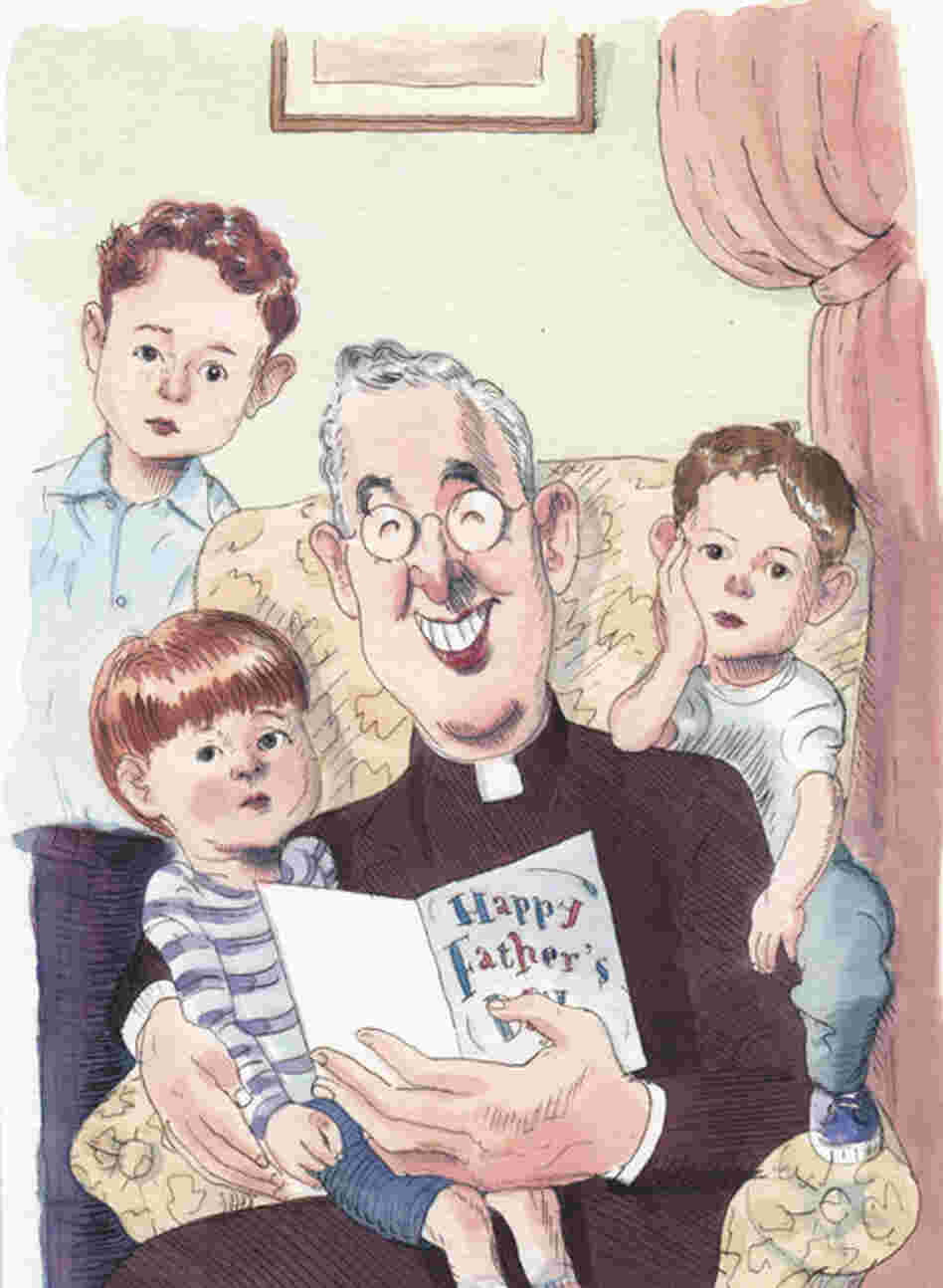 The molestation and child-abuse scandals hovering over the Catholic Church and the theme of Father's Day, a perennial one for New Yorker covers, provided Blitt with the inspiration to depict a delighted-looking priest surrounded by unsmiling cherubs.