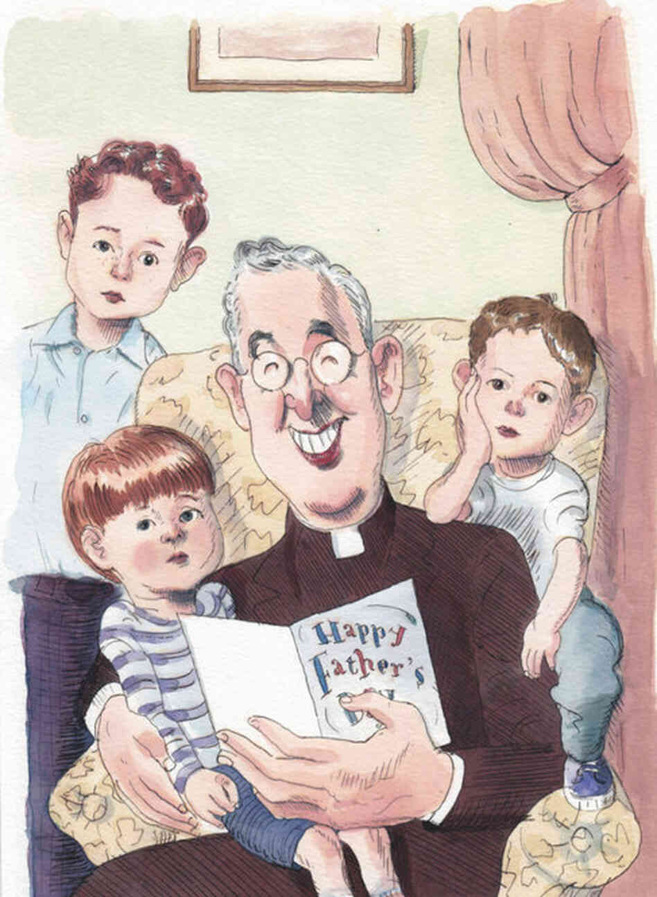 The molestation and child-abuse scandals hovering over the Catholic Church and the theme of Father's Day, a perennial one for New Yorker covers, provided Blitt with the inspiration to depict a delighted-looking priest surrounded by unsmiling cherubs.
