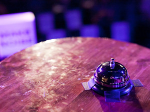 The bell: either friend or foe to all contestants who grace the stage at Ask Me Another. The bell: either friend or foe to all contestants who grace the stage at Ask Me Another.