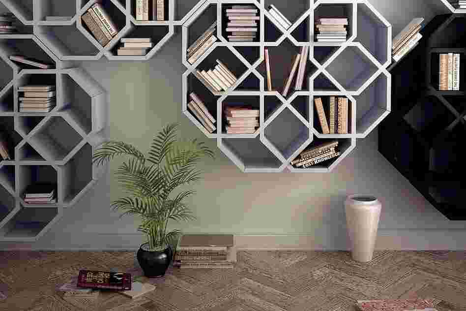 Zelli and MiniZelli: These shelves are inspired by the zellige mosaics that designer Younes Duret remembers seeing on living room walls during his childhood in Morocco.