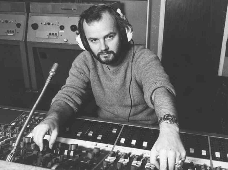John Peel preparing for a radio broadcast. A portion of his vast record collection will be revealed every Monday.