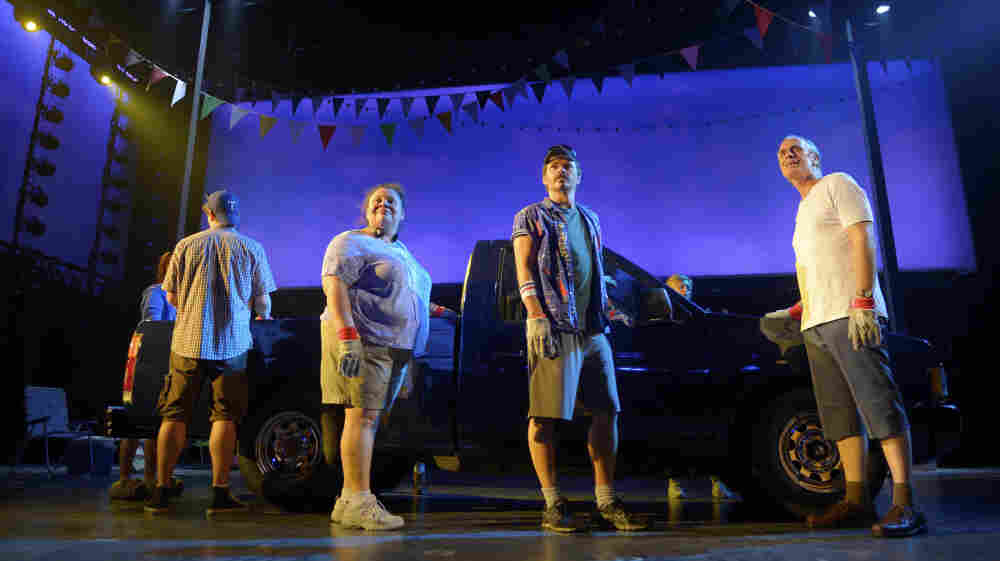 Hands on a Hardbody adapts a 1997 documentary about a competition at a Texas car dealership: The last person standing with a hand on the fully loaded truck wins. Keala Settle, Hunter Foster and Keith Carradine each play a character with something to prove. Hands on a Hardbody adapts a 1997 documentary about a competition at a Texas car dealership: The last person standing with a hand on the fully loaded truck wins. Keala Settle, Hunter Foster and Keith Carradine each play a character with something to prove.