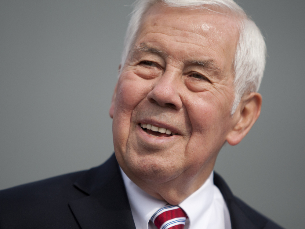 Sen. Richard Lugar, R-Ind., speaks to reporters Monday in South Bend, Ind. Lugar, a 36-year veteran of the Senate, is engulfed in a primary battle with Indiana State Treasurer Richard Mourdock, a Tea Party favorite.