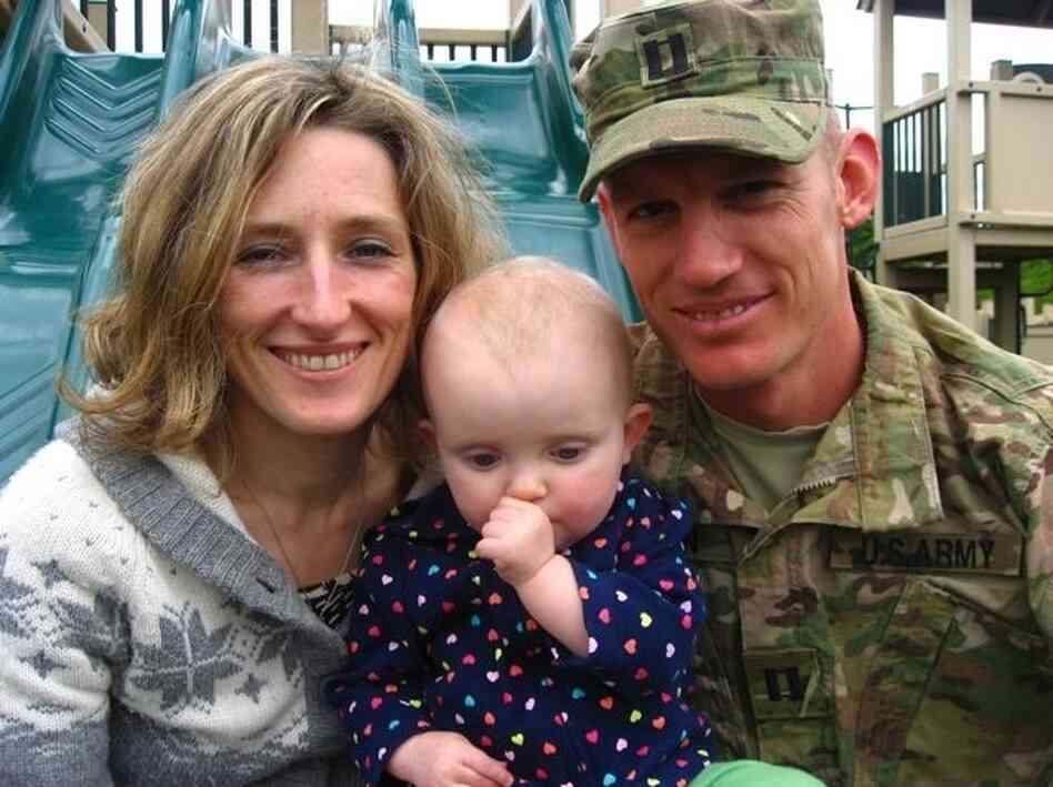 Jessie Knadler, her husband Jake (a veteran of the Army Reserves who recently returned from a deployment in Afghanistan), and their daughter June.