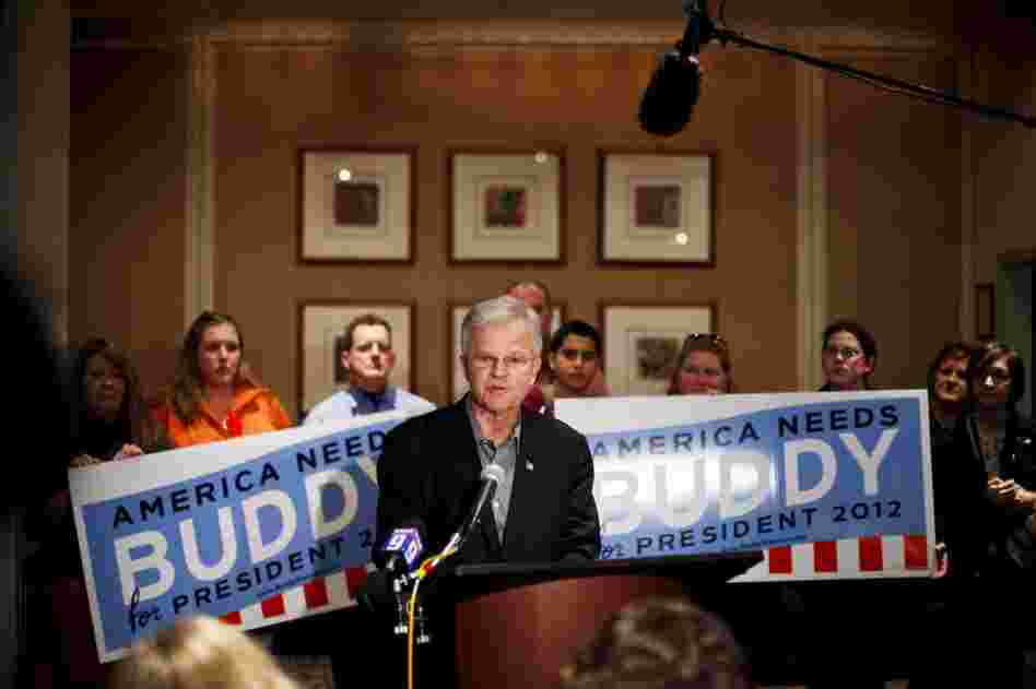 BUDDY ROEMERAnnouncement: Feb. 23, 2012After struggling to be taken seriously by the Republican establishment or get access to the all-important televised debates, the former Louisiana governor and member of Congress — and former Democrat — left the GOP race to seek the nomination of both the Americans Elect movement and the Reform Party.