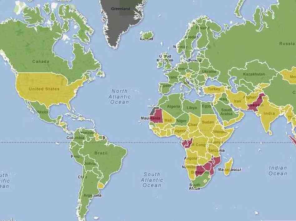 Premature births are lowest in countries that are green. Red signals those with the worst problems.