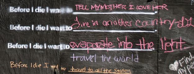 From the Before I Die wall in New Orleans.