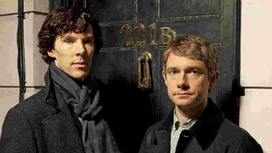 Benedict Cumberbatch (left) plays Sherlock Holmes — of London's 221B Baker St. — opposite Martin Freeman's Dr. Watson.