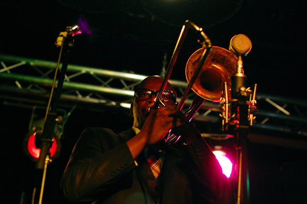 Ernest Stuart, founder of the Center City Jazz Festival, performs during a mid-afternoon set with his quartet.