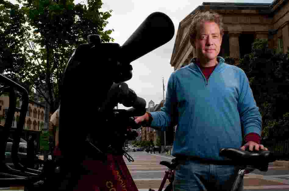 Bartender Matt Carucci says he rarely feels safe biking in the city but often rides without a helmet anyway. "There are a lot of other ways to hurt yourself," he says.