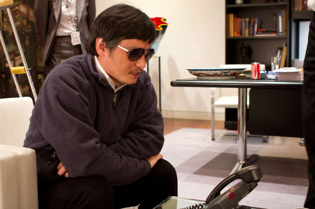 Chen Guangcheng at the U.S. Embassy in Beijing. This photo was released by the Embassy's press office.