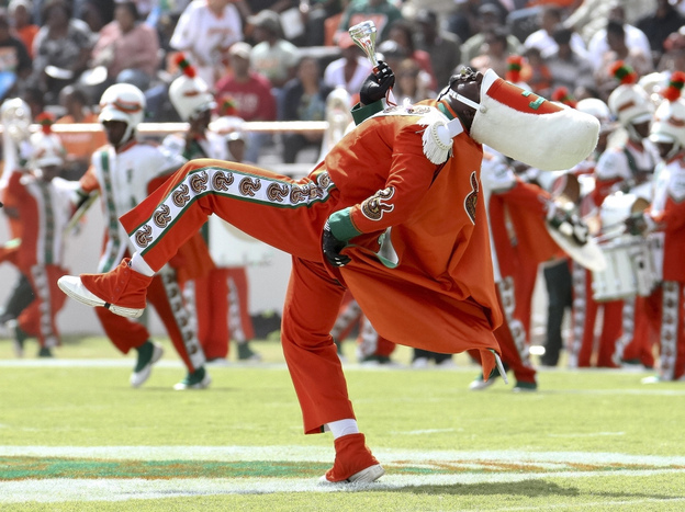 Champion performs during halftime of a game against Howard University on Oct. 8. Champion became ill and died due to a hazing incident after a game the following month.