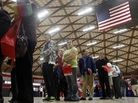 People wait in a line at a job fair on April 10, 2012, in Gresham, Ore. Employment grew by 115,000 last month, but the unemployment rate dip was likely due to people leaving the workforce rather than people getting hired, analysts say. People wait in a line at a job fair on April 10, 2012, in Gresham, Ore. Employment grew by 115,000 last month, but the unemployment rate dip was likely due to people leaving the workforce rather than people getting hired, analysts say.