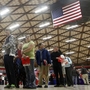 People wait in a line at a job fair on April 10, 2012, in Gresham, Ore. Employment grew by 115,000 last month, but the unemployment rate dip was likely due to people leaving the workforce rather than people getting hired, analysts say.