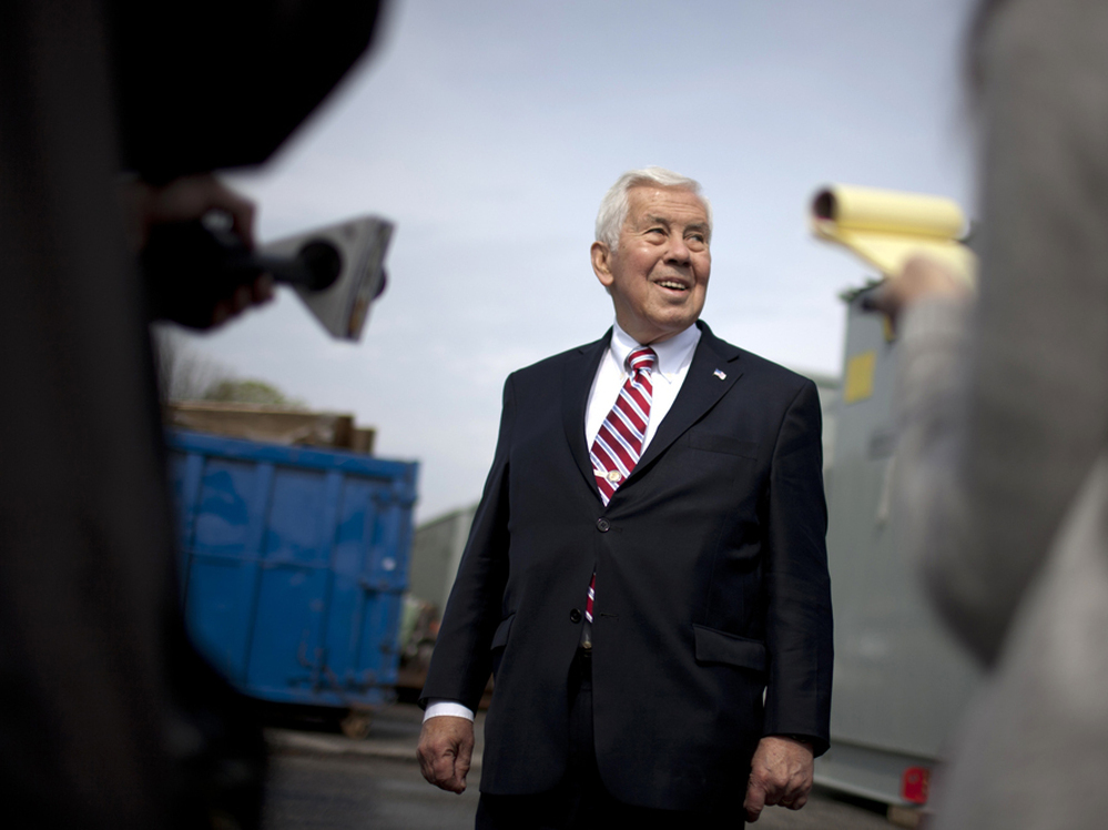 U.S. Sen. Richard Lugar, R-Ind., speaks to reporters on Monday in South Bend, Ind.